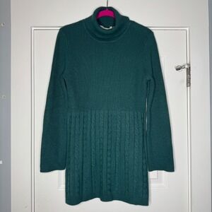 Soft Surroundings NWT Turtleneck Sweater Tunic Sz Medium Tan Wool Cashmere Blend